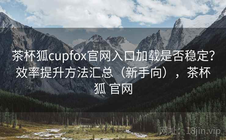 茶杯狐cupfox官网入口加载是否稳定？效率提升方法汇总（新手向），茶杯狐 官网