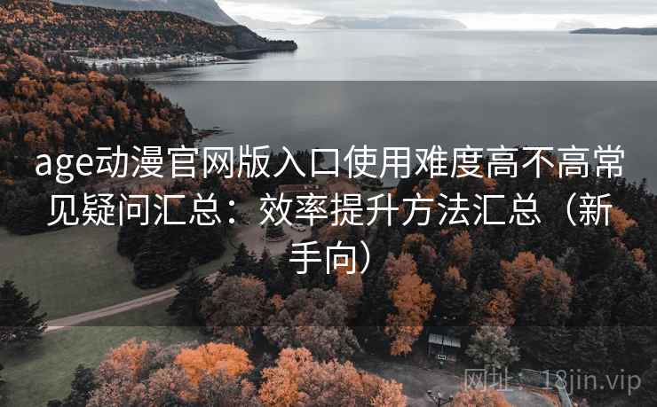 age动漫官网版入口使用难度高不高常见疑问汇总：效率提升方法汇总（新手向）